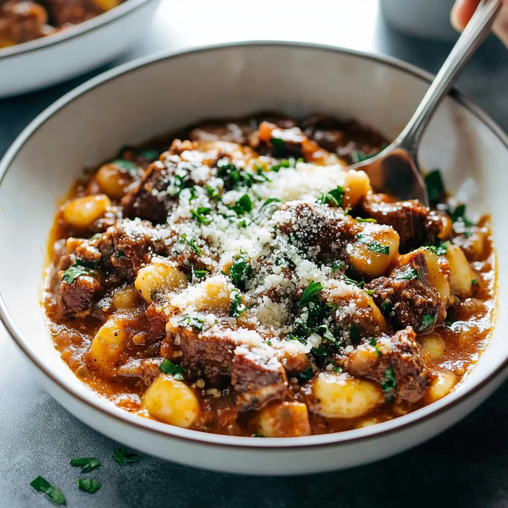 A bowl of food with cheese and herbs.