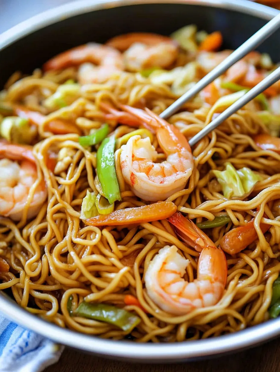 A bowl of shrimp chow mein.