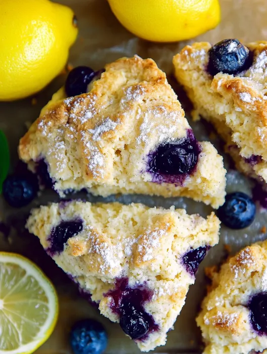 A slice of lemon blueberry scone.