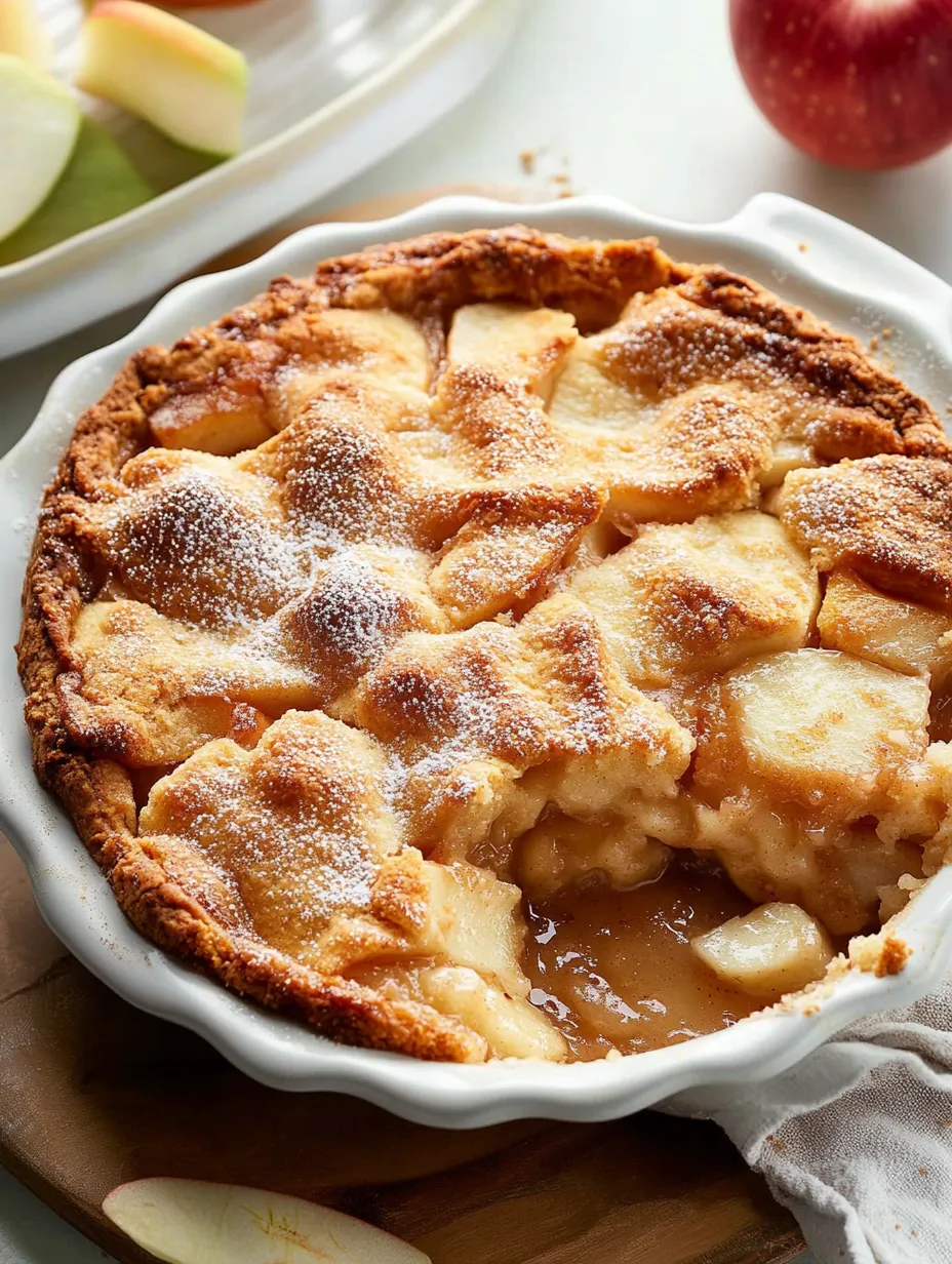 A close up of a delicious apple cobbler.