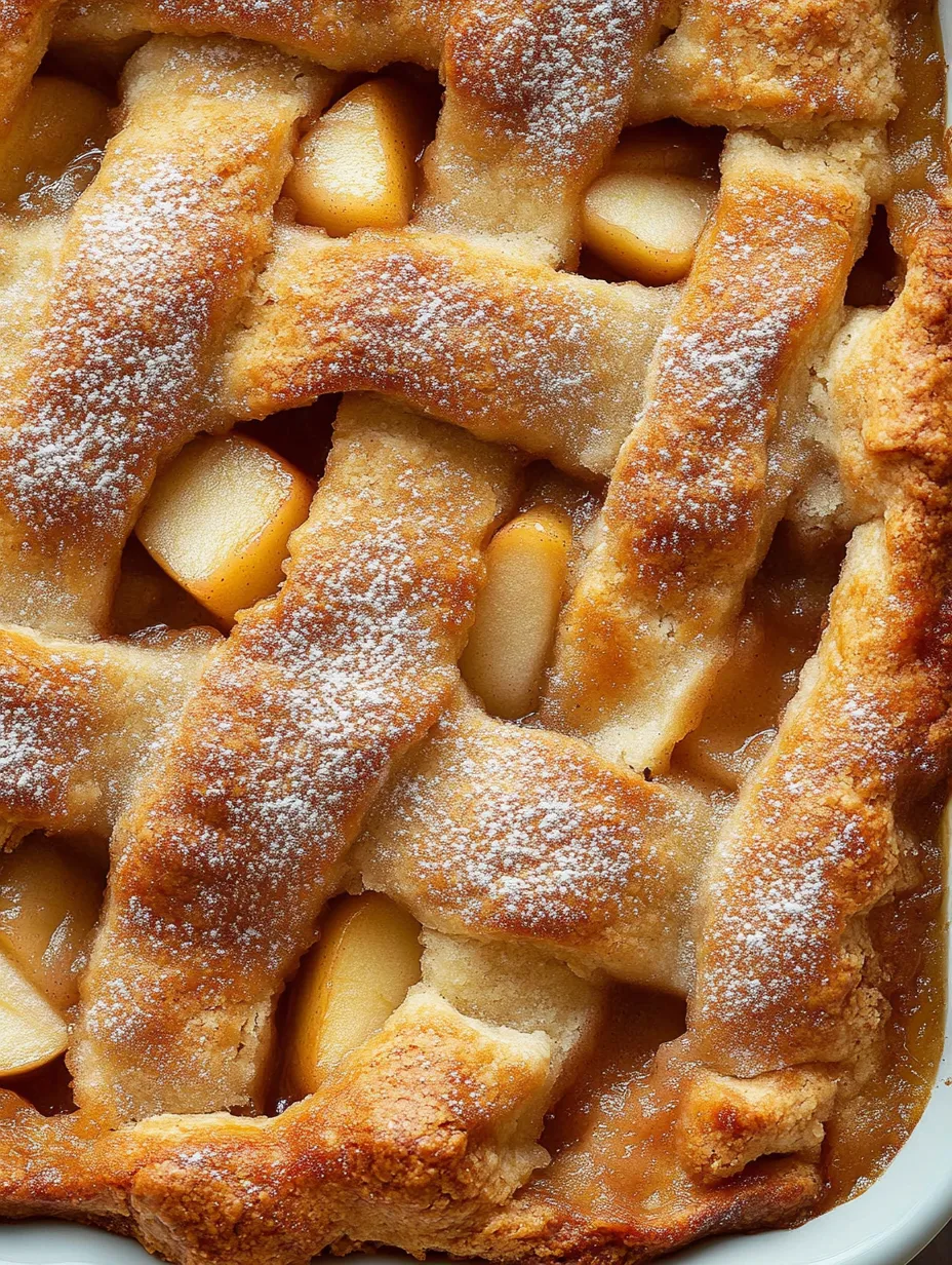 A close up of a delicious apple cobbler.