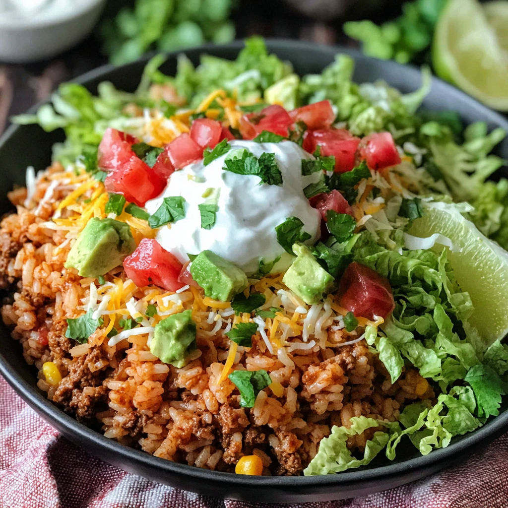 A bowl of food with a white dollop on top.