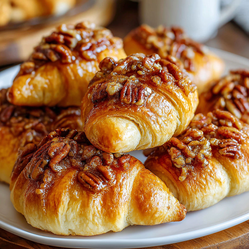 A plate of pastries with nuts on top.