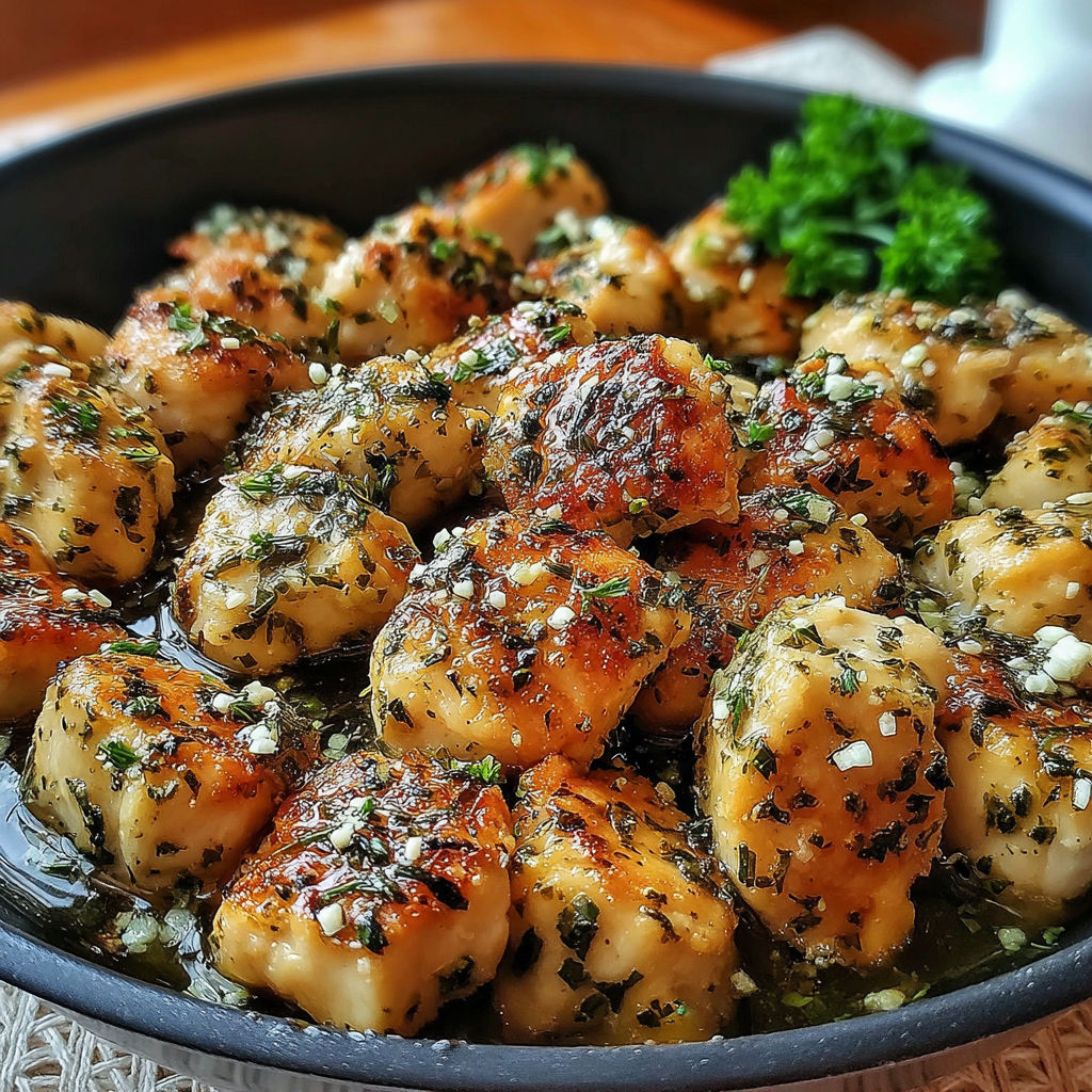 A bowl of food with a green vegetable on top.