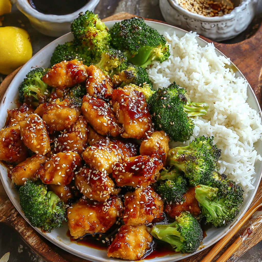 A plate of chicken and broccoli with sauce.