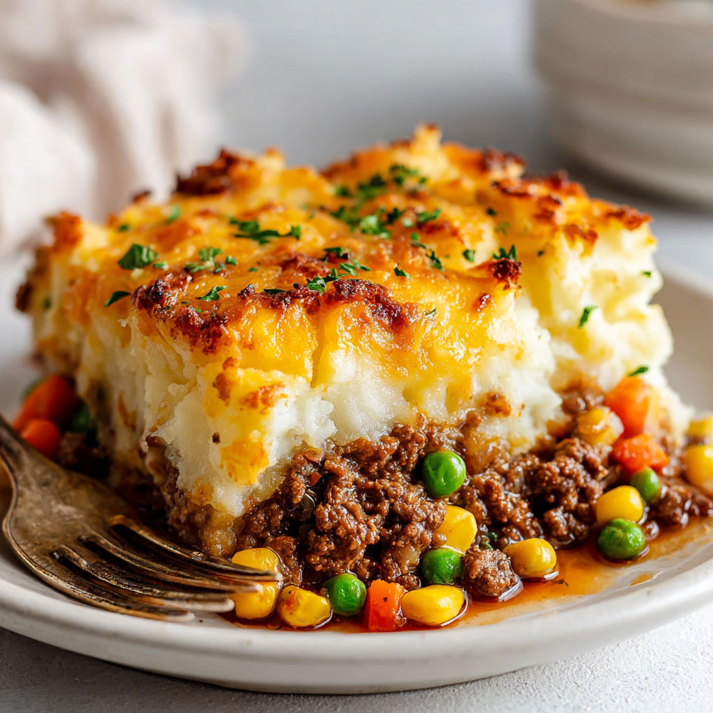A plate of food with a fork on it.