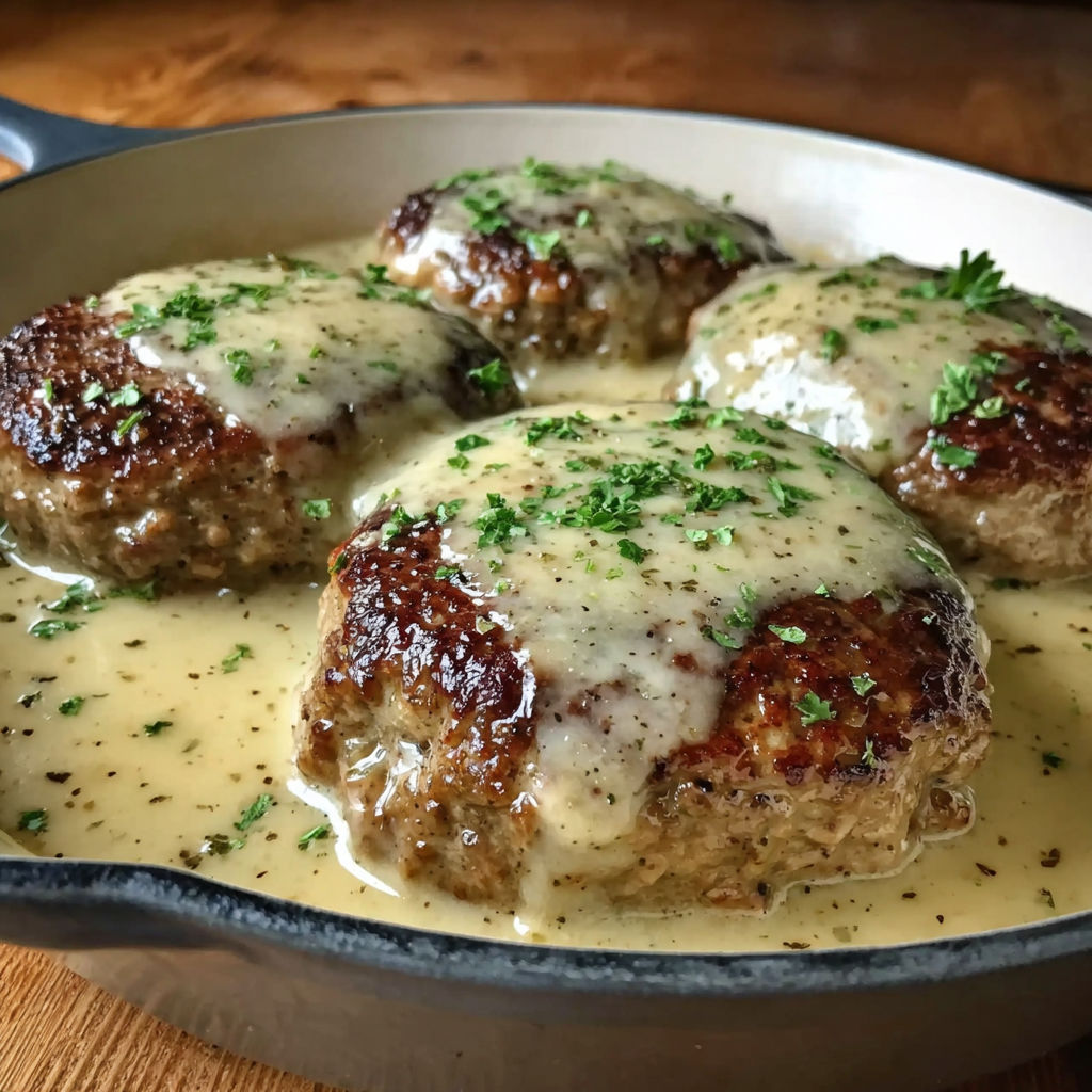 A pan of meat covered in cheese and herbs.