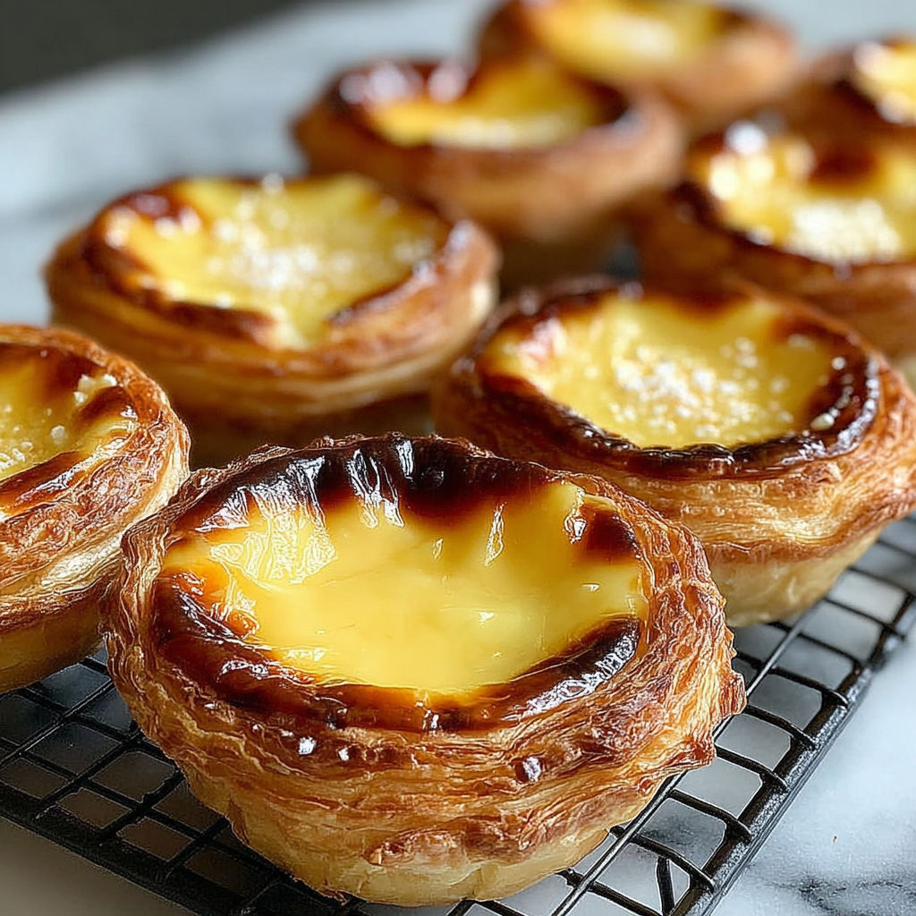 A tray of small pastries with a yellow filling.