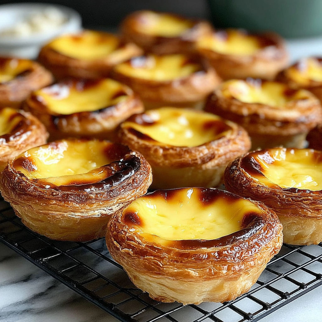 A tray of small pastries with a yellow filling.