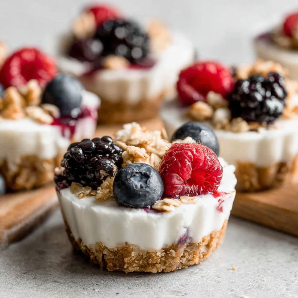 A close up of a frozen yogurt granola cup.