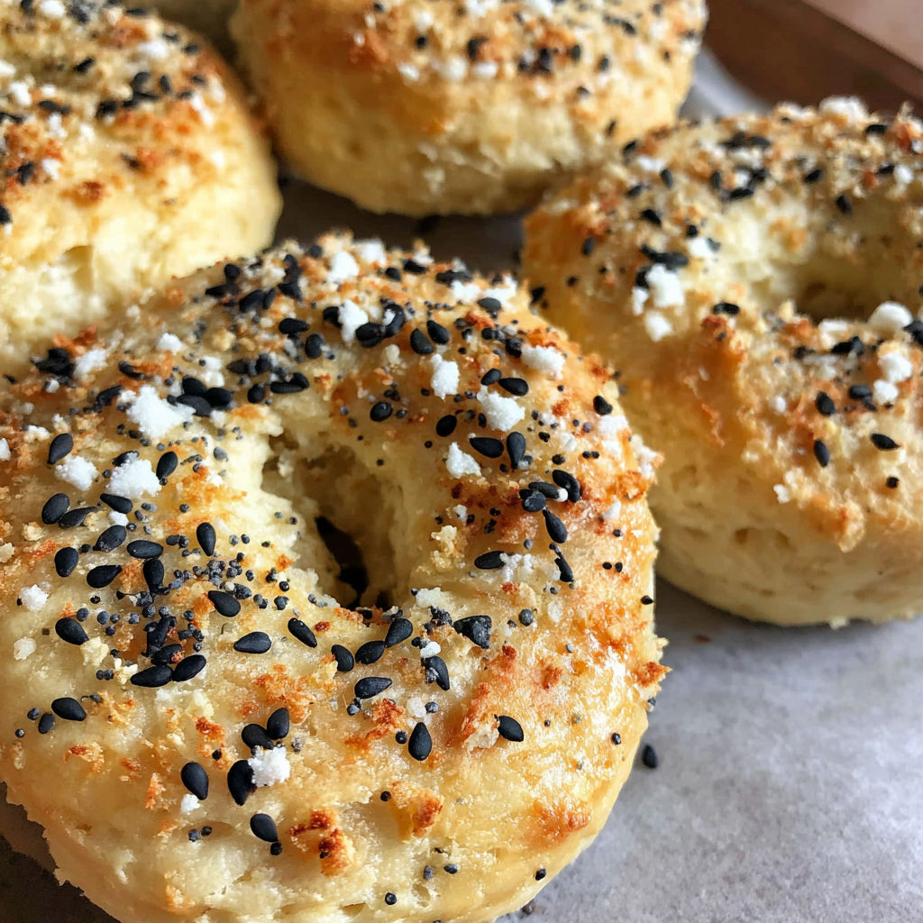 A close up of a bagel with sesame seeds.