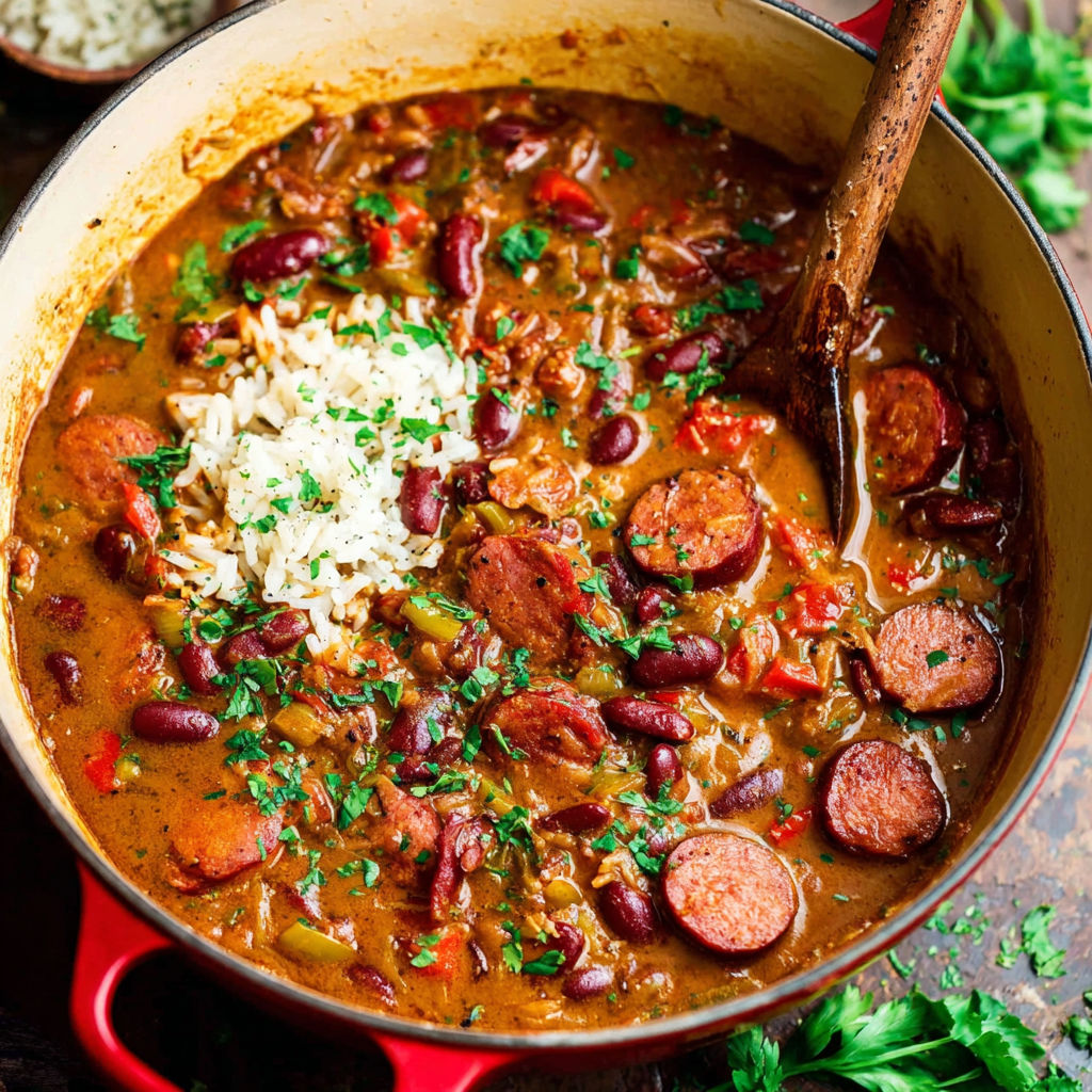 A pot of chili with a spoon in it.