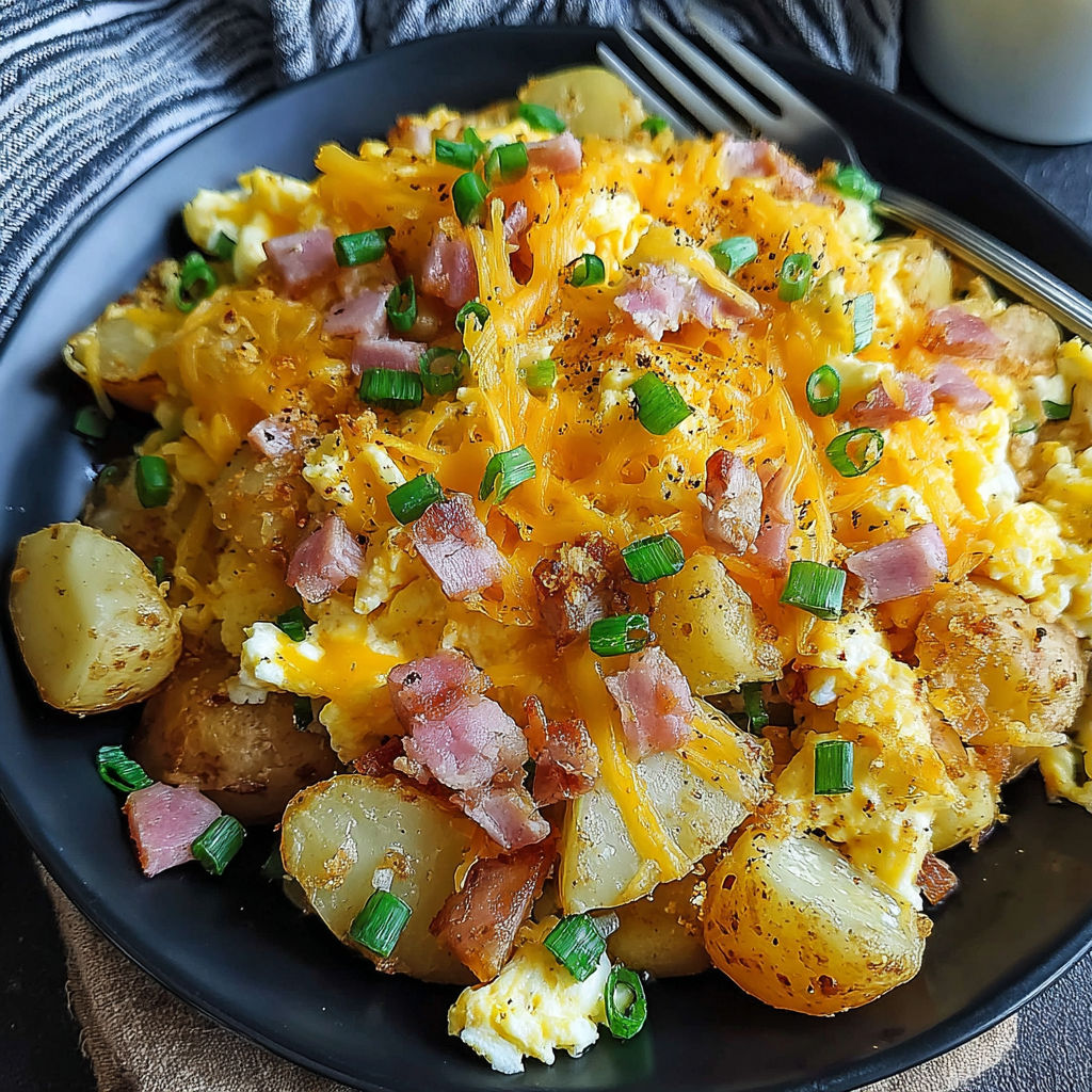 A plate of food with cheese and potatoes.