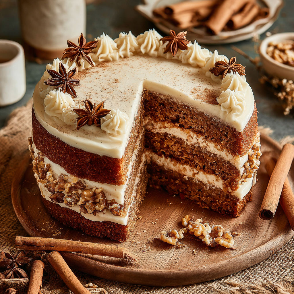 A slice of brown sugar chai cake.