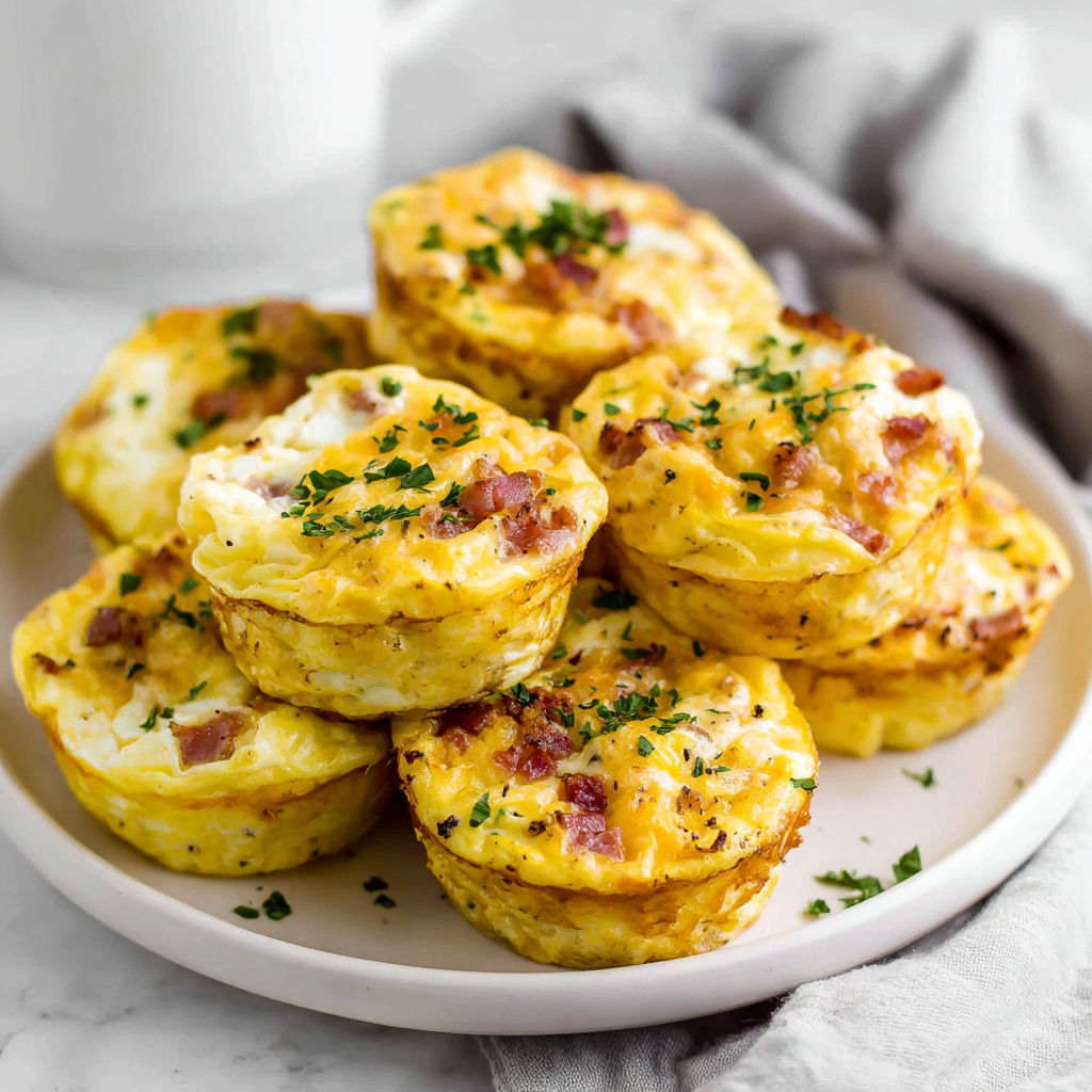 A plate of cottage cheese egg bites.