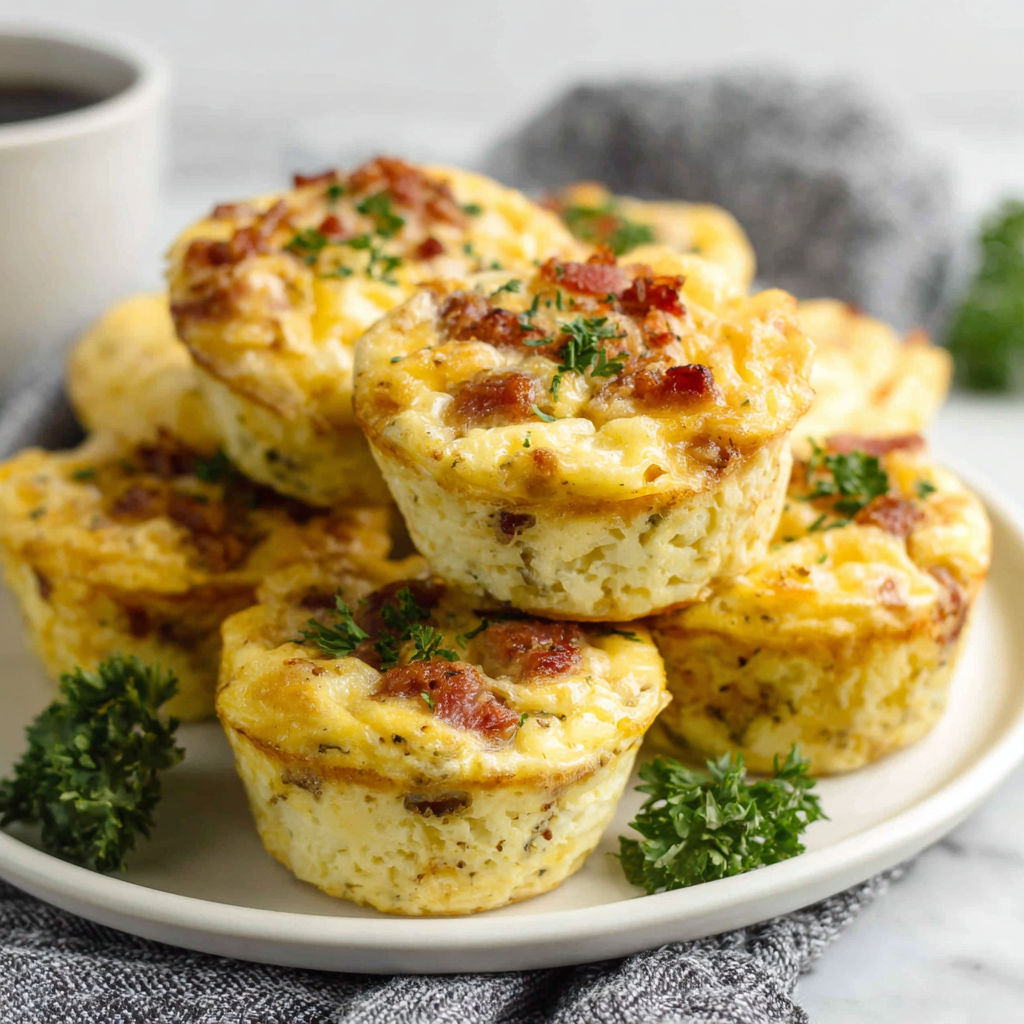 A plate of cottage cheese egg bites.