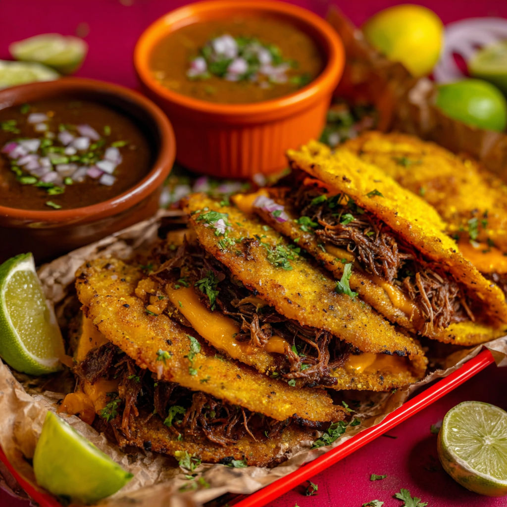 A plate of food with a bowl of soup and a bowl of salsa.