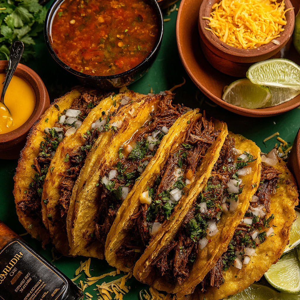 A plate of food with a bowl of salsa.