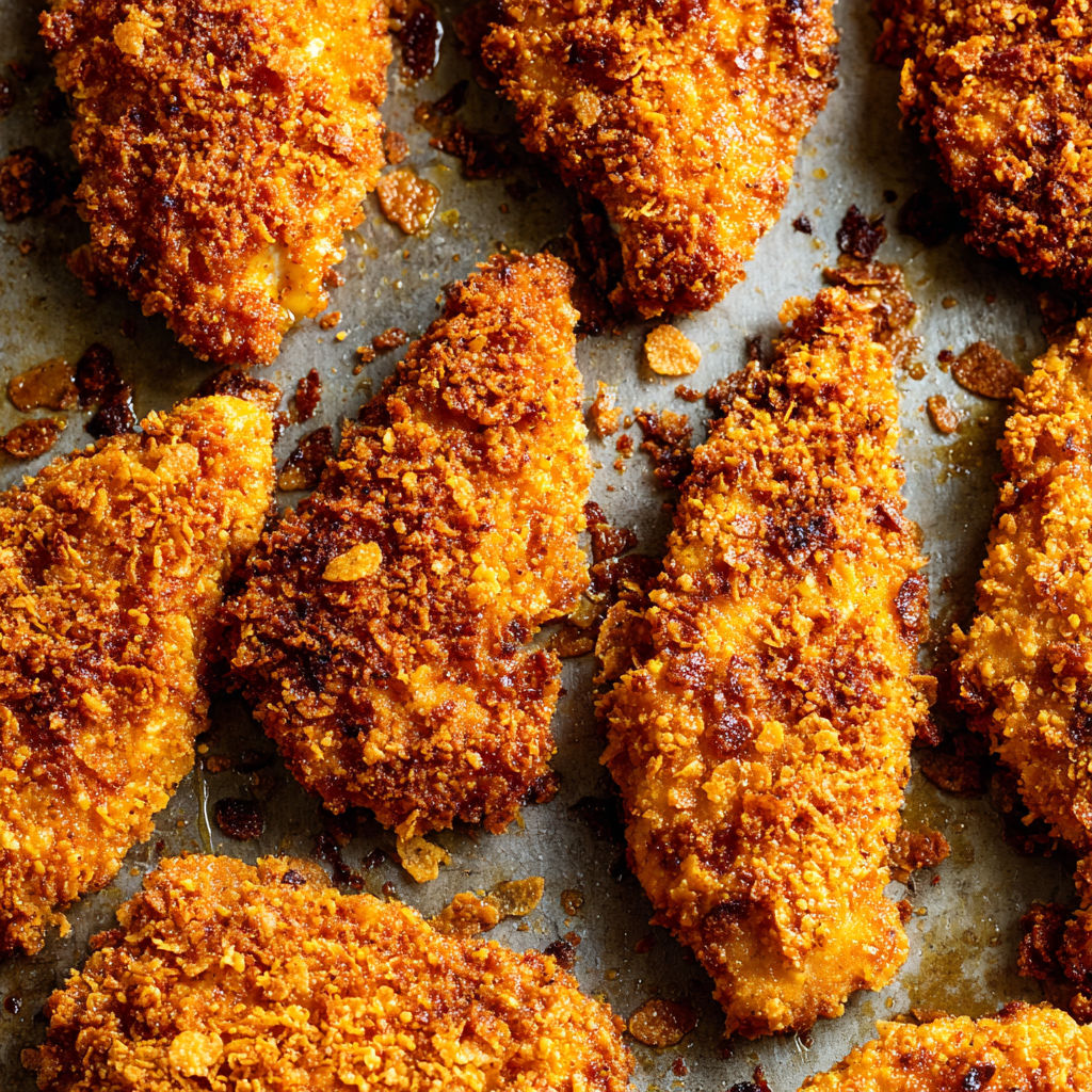 Baked crunchy hot honey chicken.