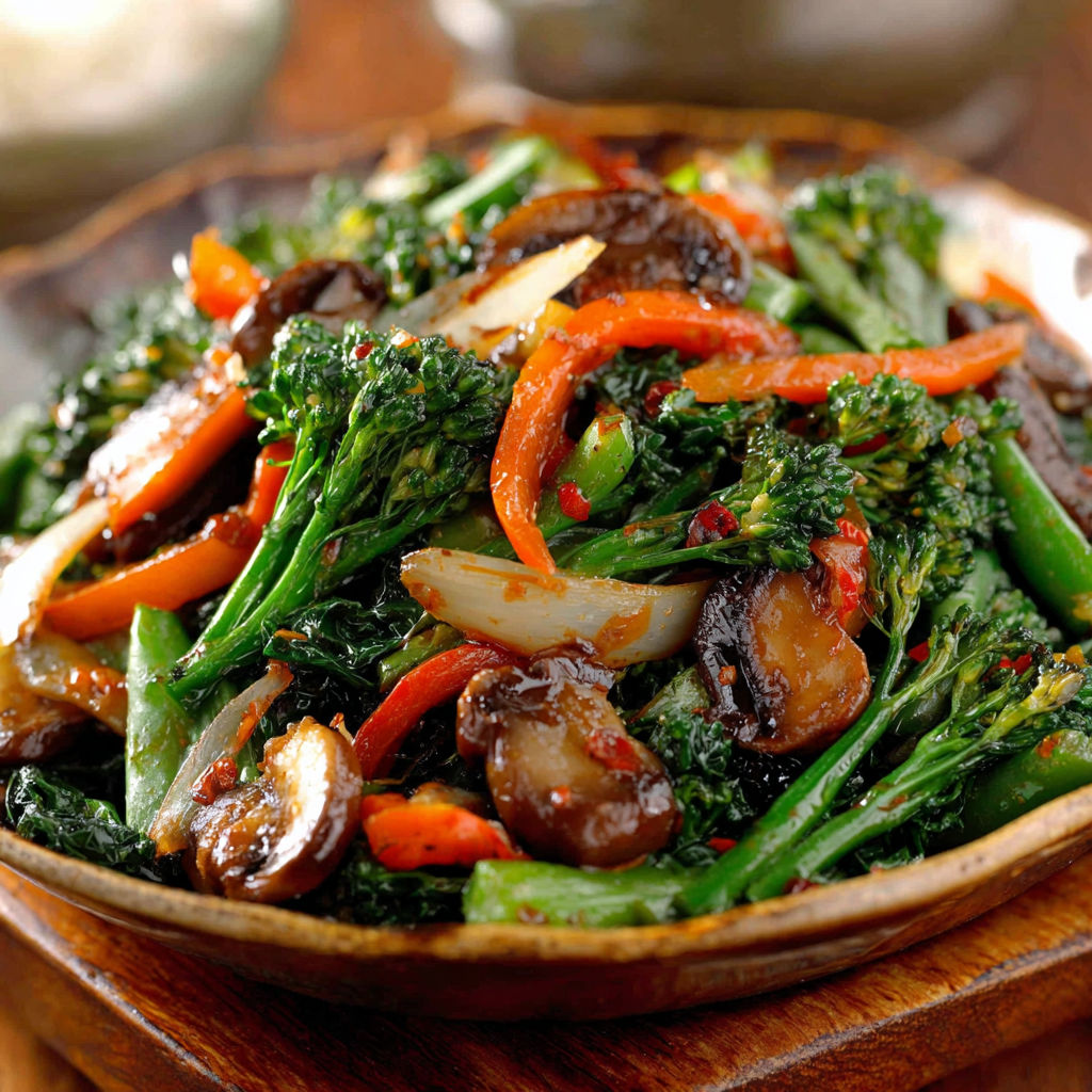 A bowl of sautéed vegetables.