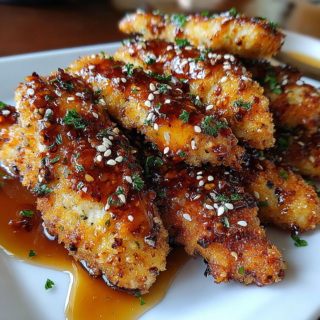 Air Fryer Honey Butter Garlic Chicken Tenders.