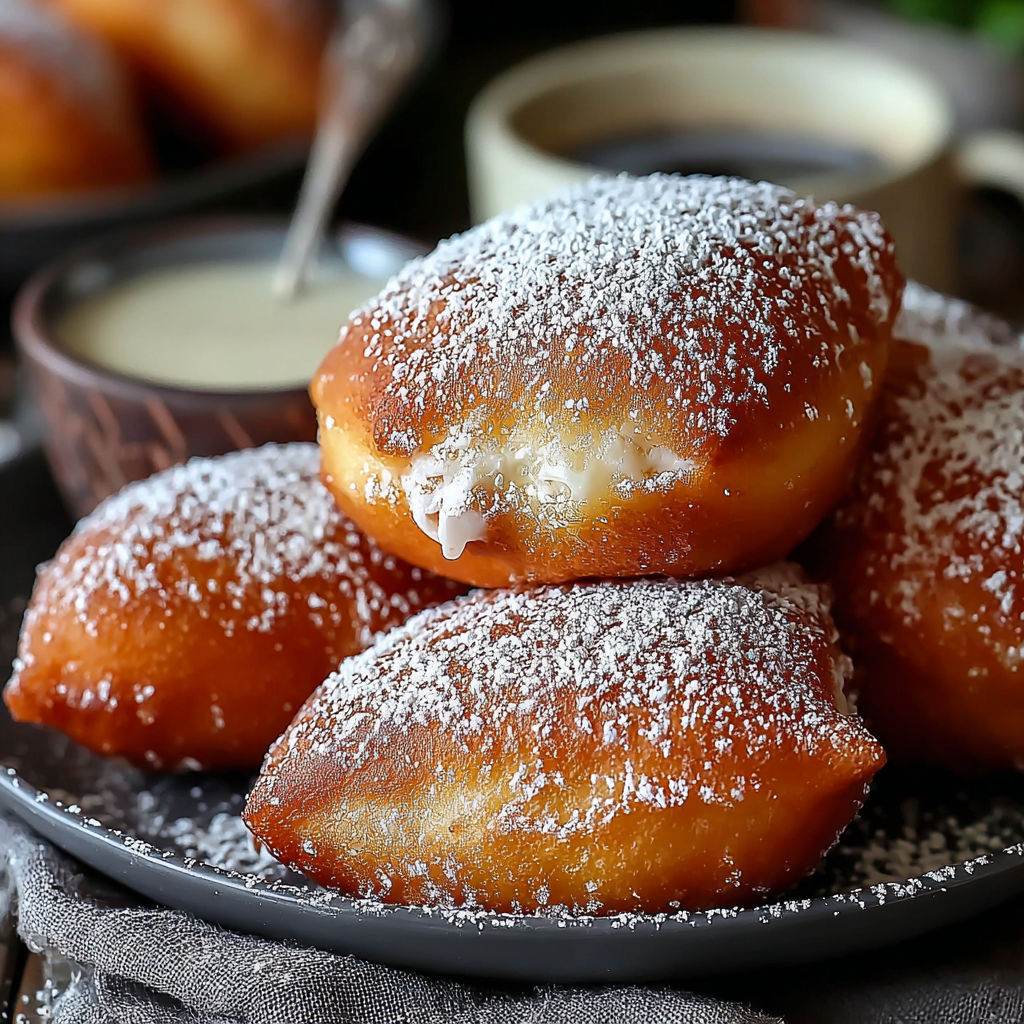 A plate of vanilla French beignets.