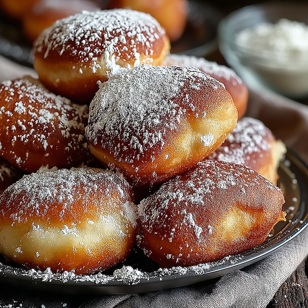 A plate of vanilla french beignets.