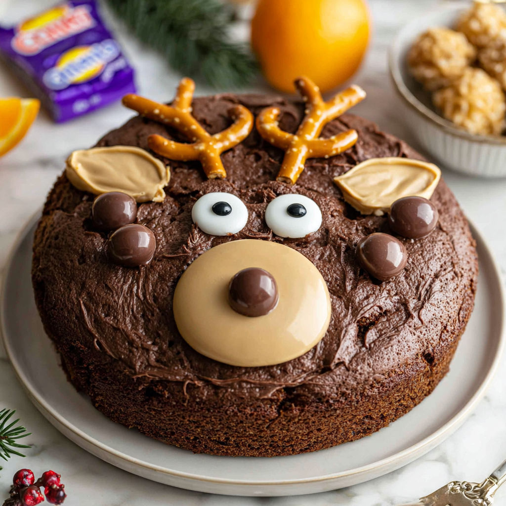 A chocolate cake with orange slices on top.