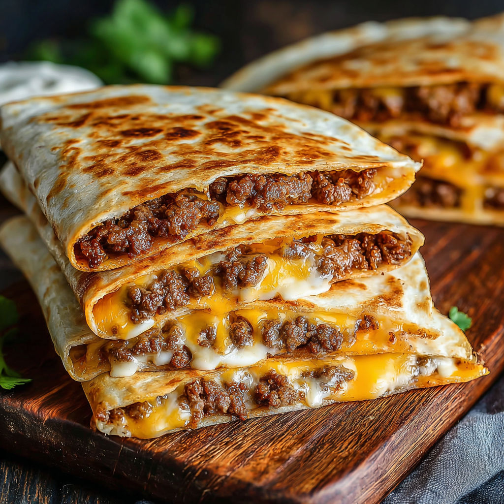A stack of smashburger quesadillas.