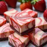 A plate of red and white swirl fudge.