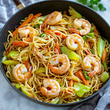 A bowl of shrimp chow mein.
