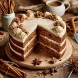 A slice of brown sugar chai cake.