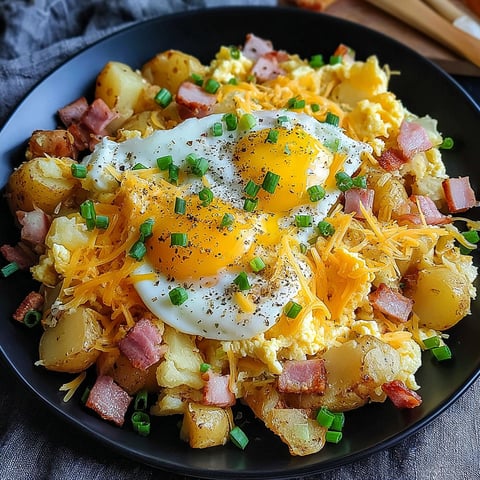 A plate of food with a fried egg on top.