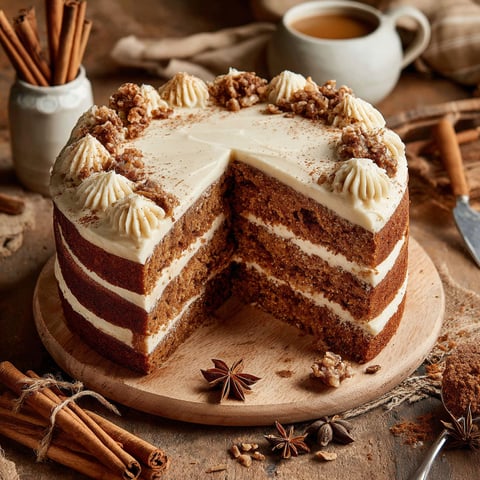 A slice of brown sugar chai cake.