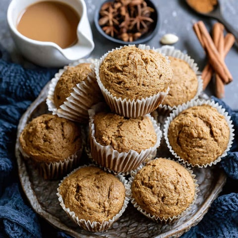 A plate of chai spiced vegan muffins.