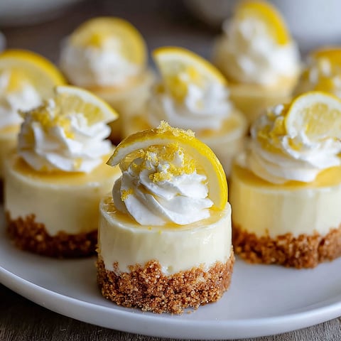 A plate of mini lemon cheesecakes.