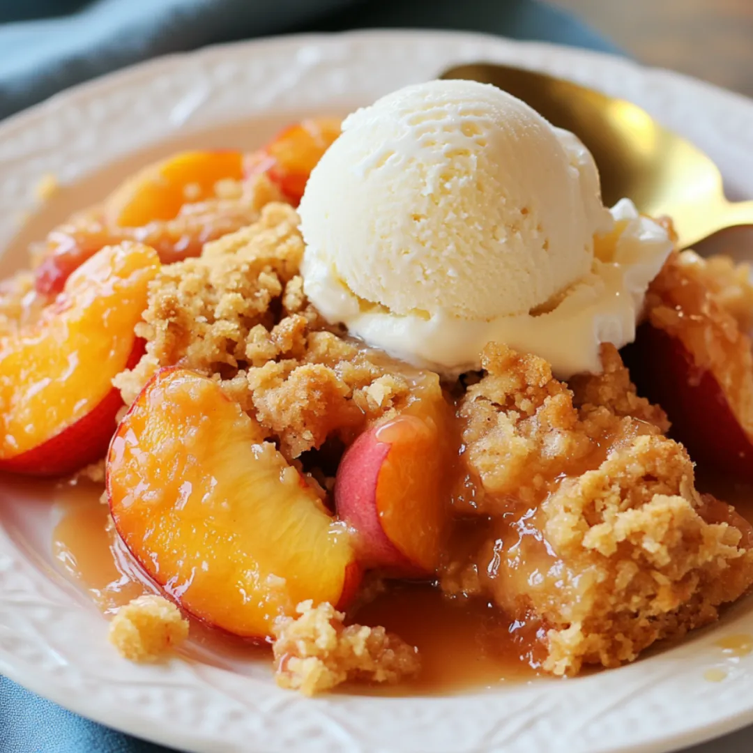 easy vegan peach cobbler